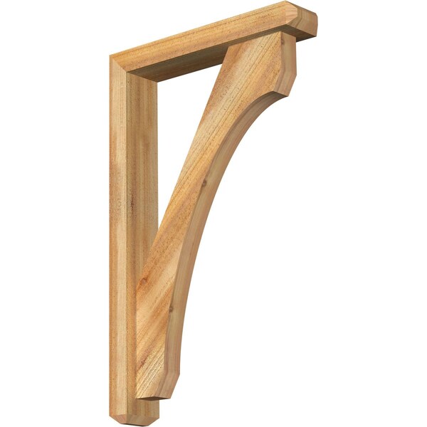 Ekena Millwork Legacy Craftsman Rough Sawn Bracket w/ Offset Brace, Western Red Cedar, 4"W x 20"D x 32"H BKT0402X20X32LEC04RWR - main